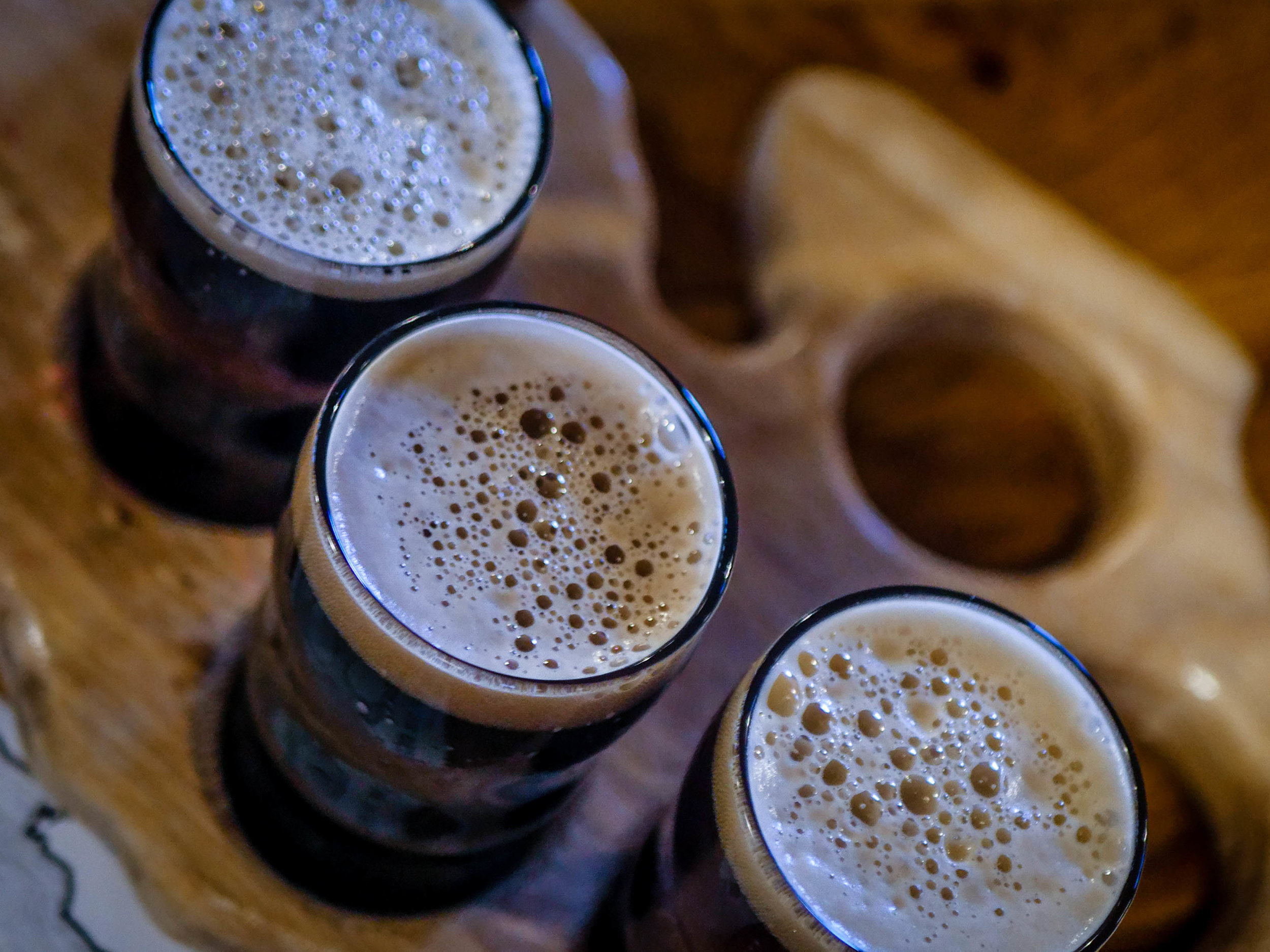 Beer flight from Mitten Brewing Company