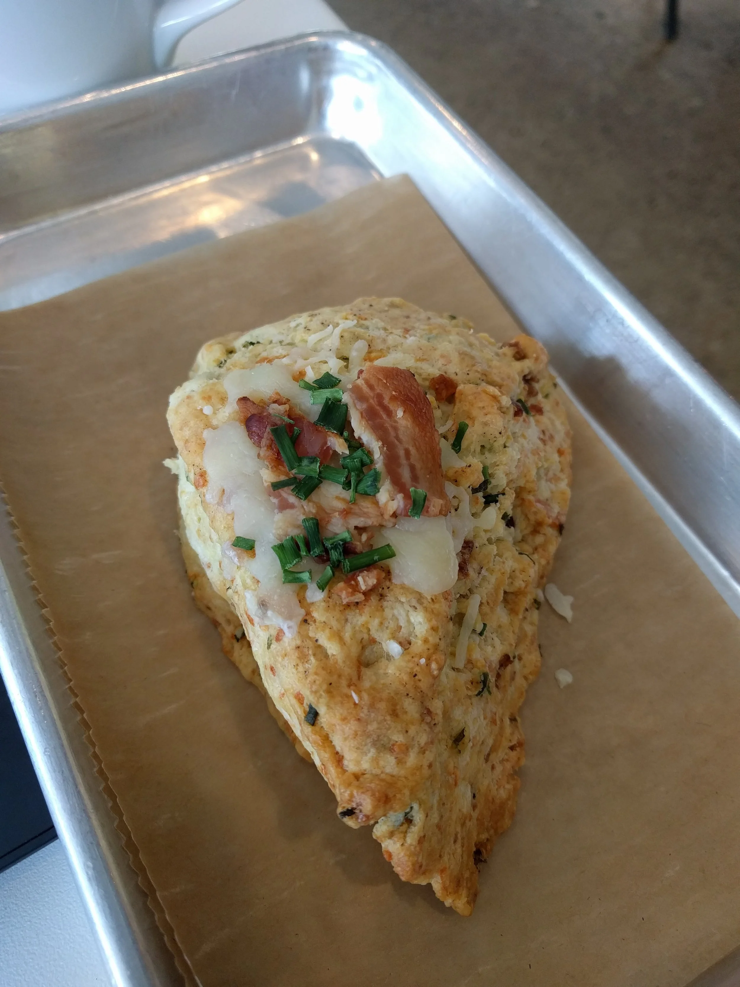 Cheddar, bacon, and chive scone from That Early Bird