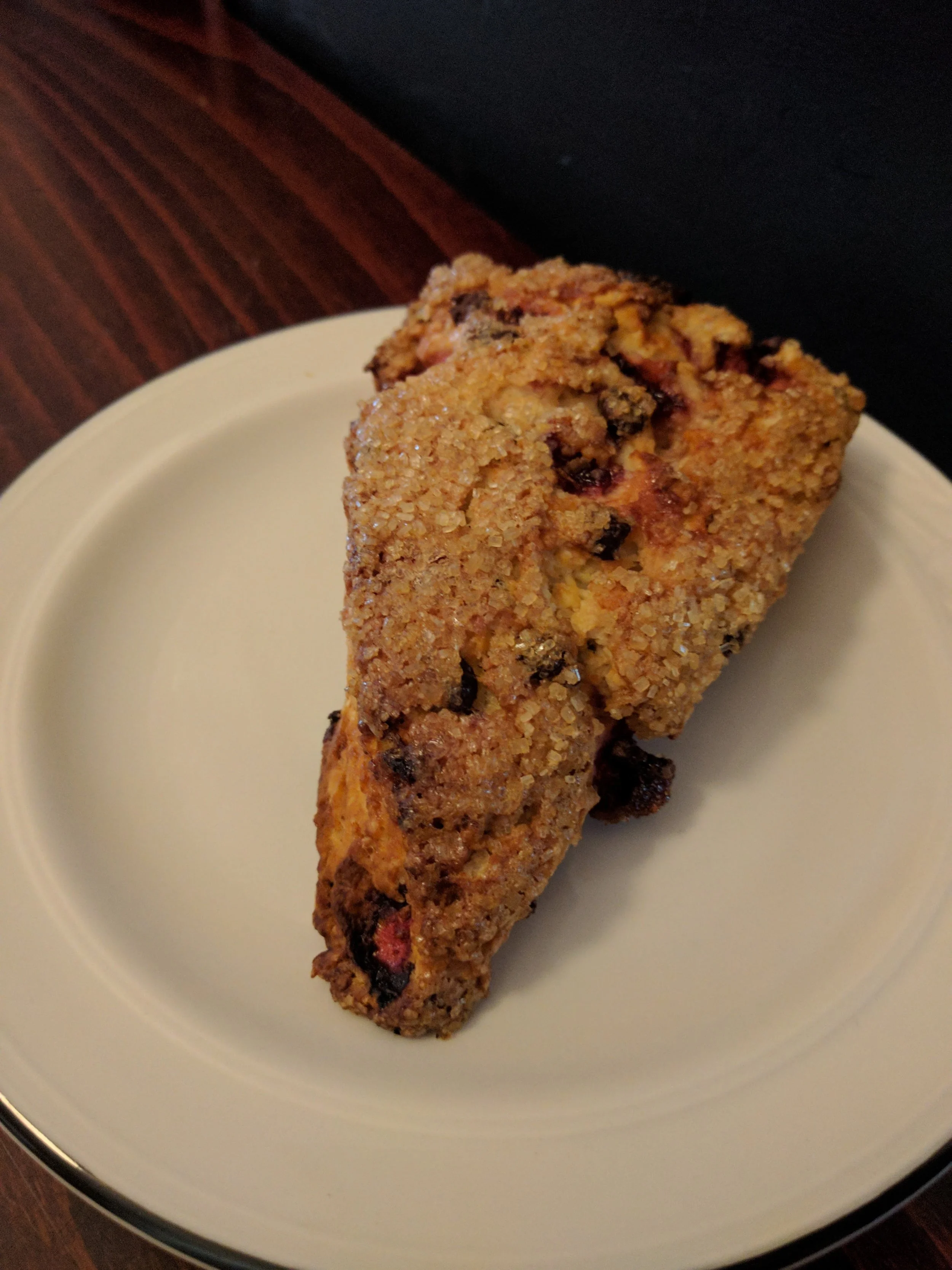 Strawberry and chocolate chip scone from The Sparrows.