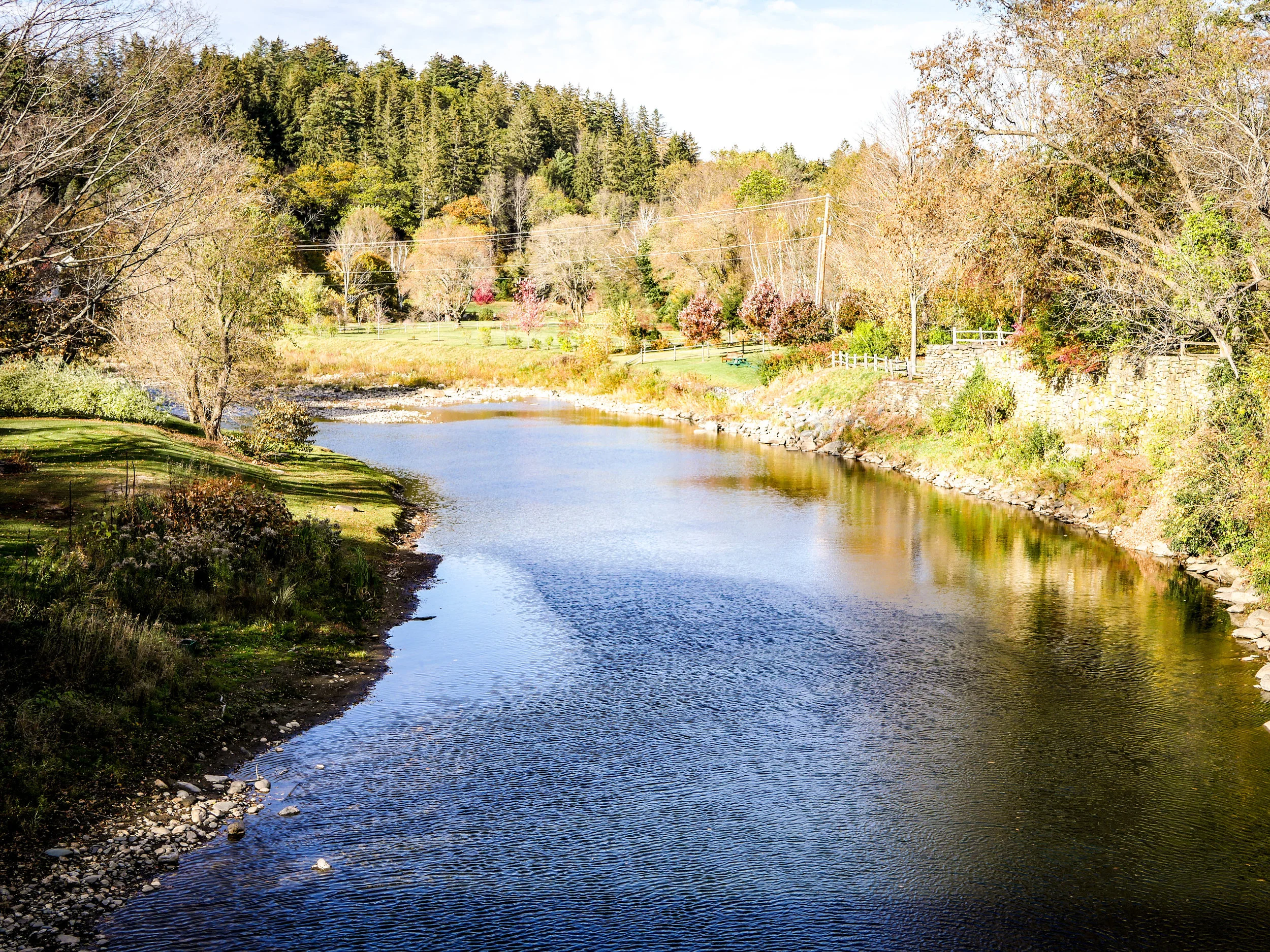 Another angle of that cute creek in Woodstock, Vermont.