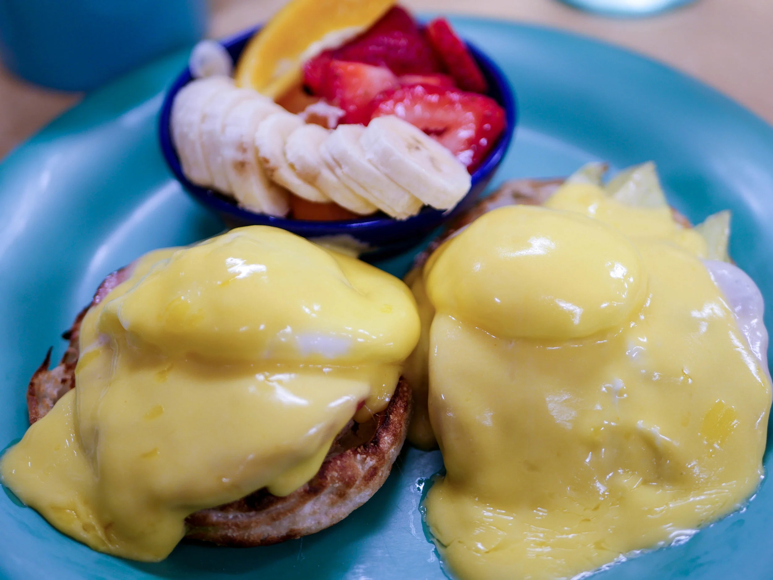 Enjoy tasty breakfasts like this corned beef egg's benedict from Anna's House in Grand Rapids. 