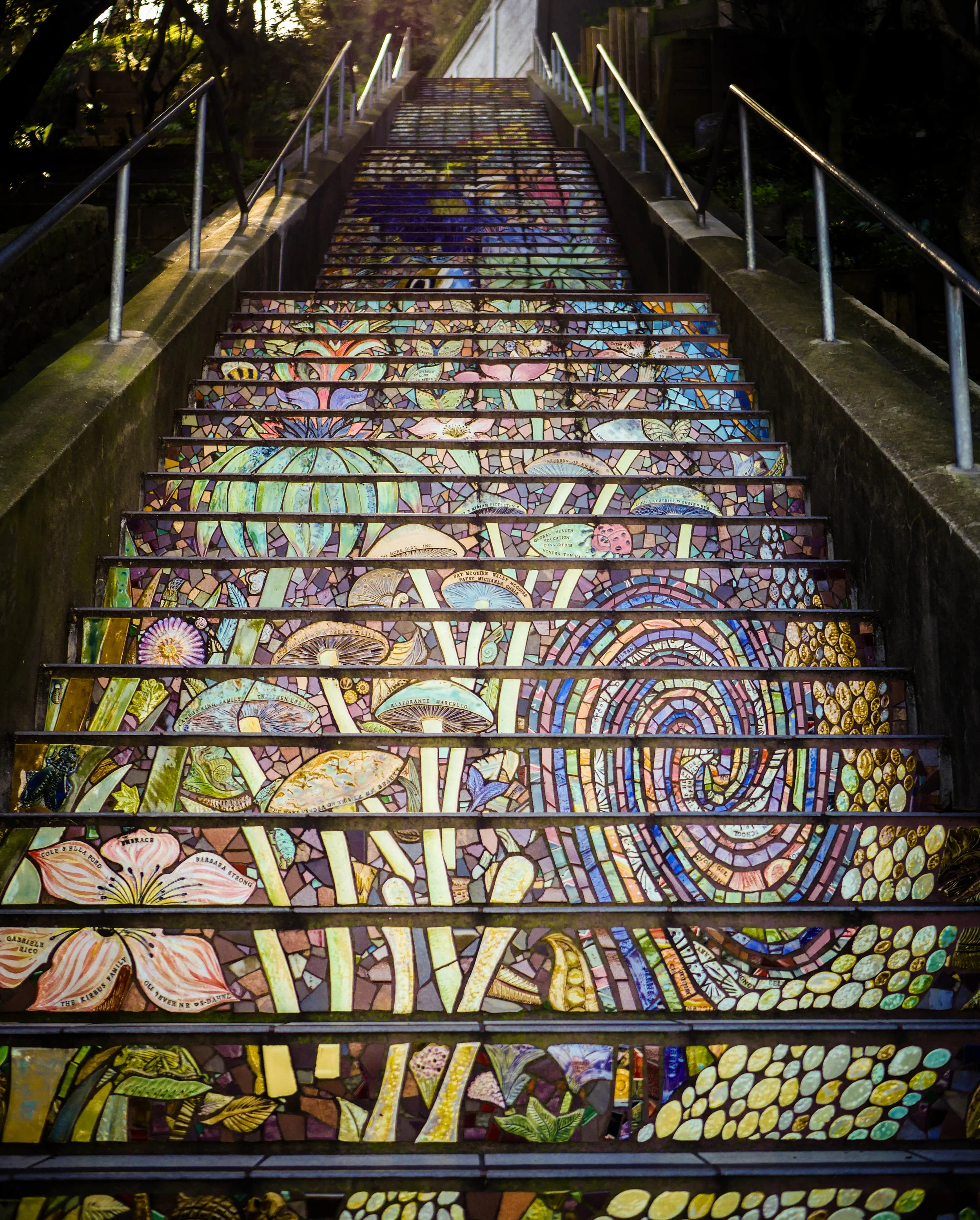 Colorfully tiled steps are a feature throughout San Francisco. 