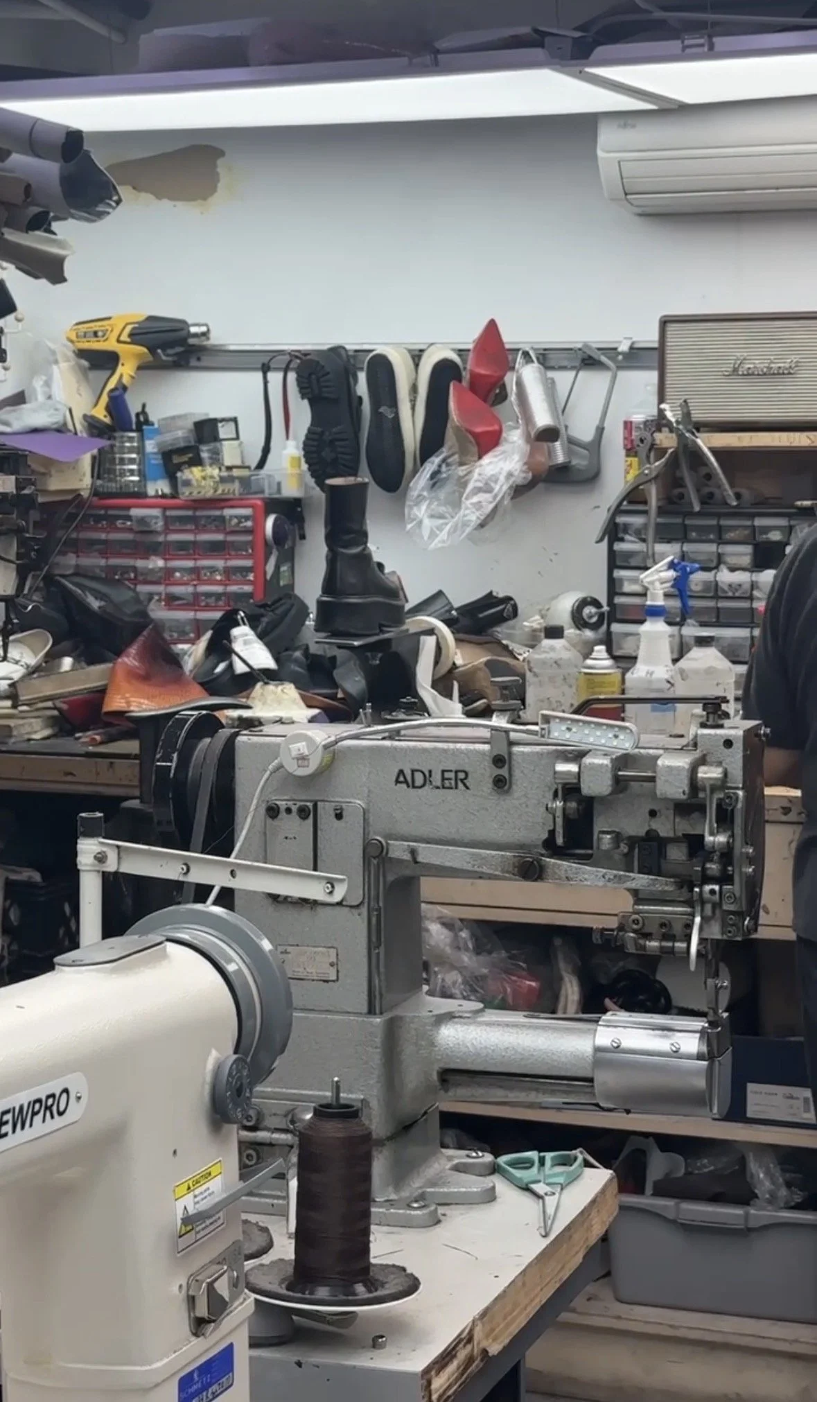 Leather repair workspace