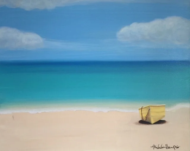 YELLOW ROWBOAT 30 X 24    $800