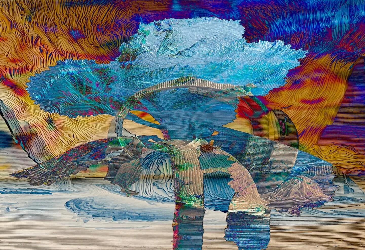 202600126 fg ma wp ko #fotografik_zaengerlein #colour trees grow towards the sky on the coast contemporary art digital art photographic art printmaking