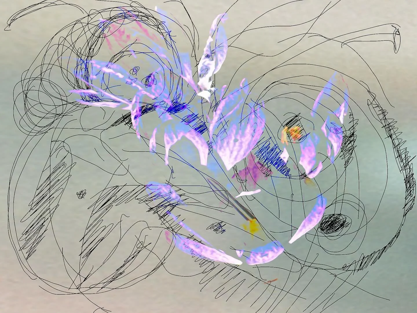 20260305 fgmaze #fotografik_zaengerlein #Crocuses, harbingers of spring, by the wayside 
#digitalart contemporaryart photoart Photographic material layered and edited on a computer Printmaking at its finest