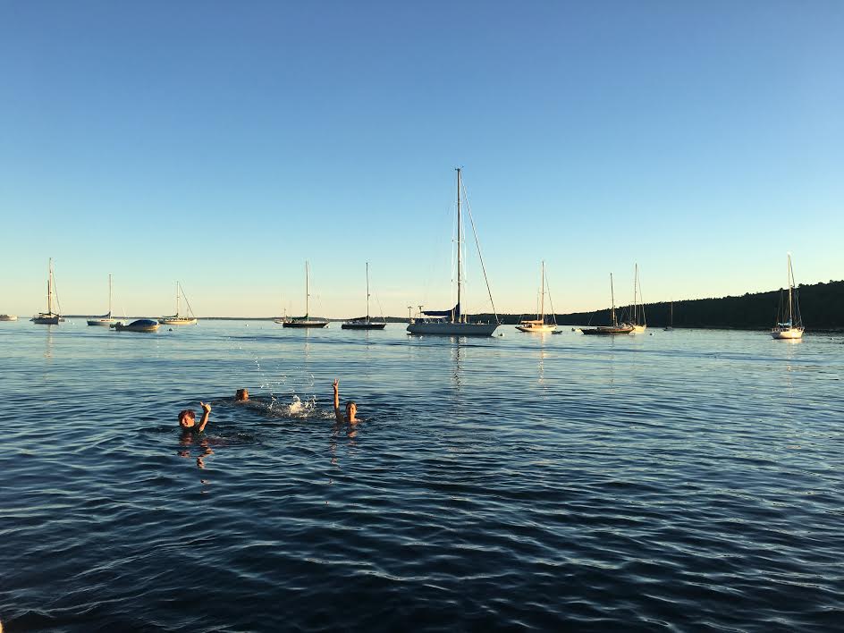 swimming in Rockport, Maine. 