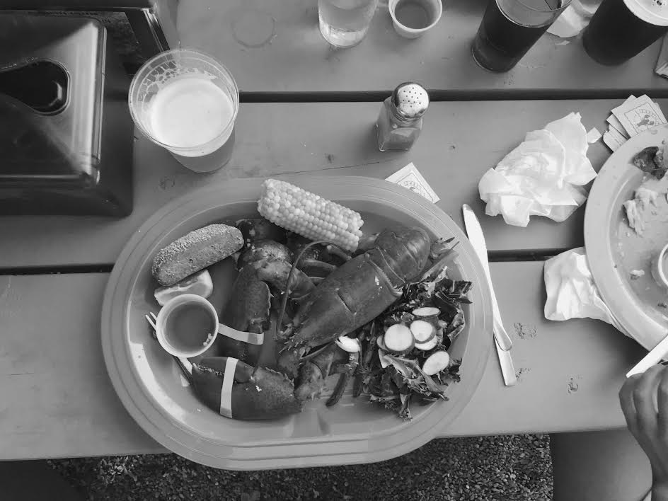 eating lobster in maine