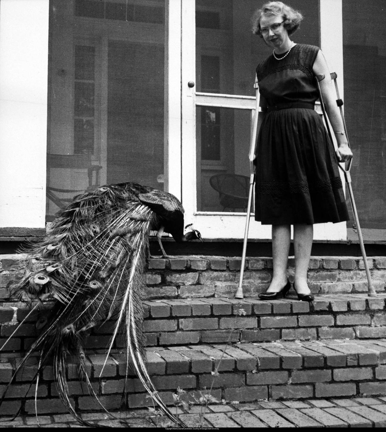 Flannery O’Connor and a peacock