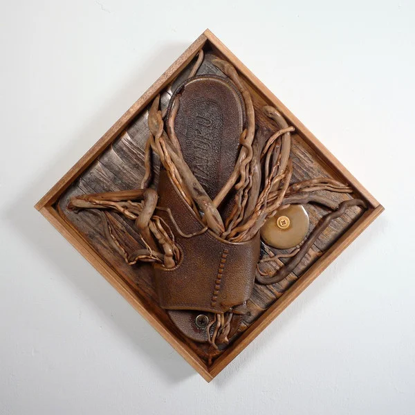 Doorway #1 10” x 10” Wood, Found Objects, Metal