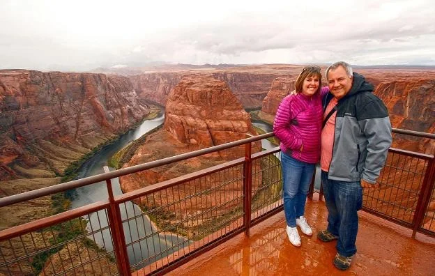 Horseshoe Bend of the Colorado. 1000 feet to the bottom. 270 degree turn.