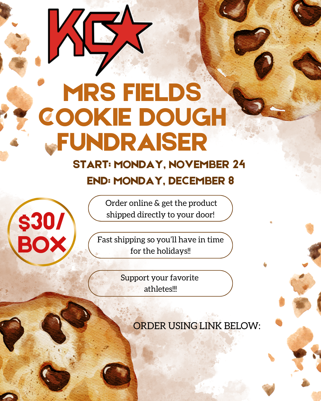 Mrs. Fields Cookie Dough Fundraiser