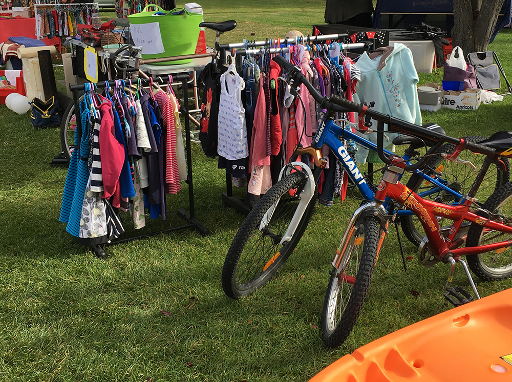 The kids stall at the Saturday market.
