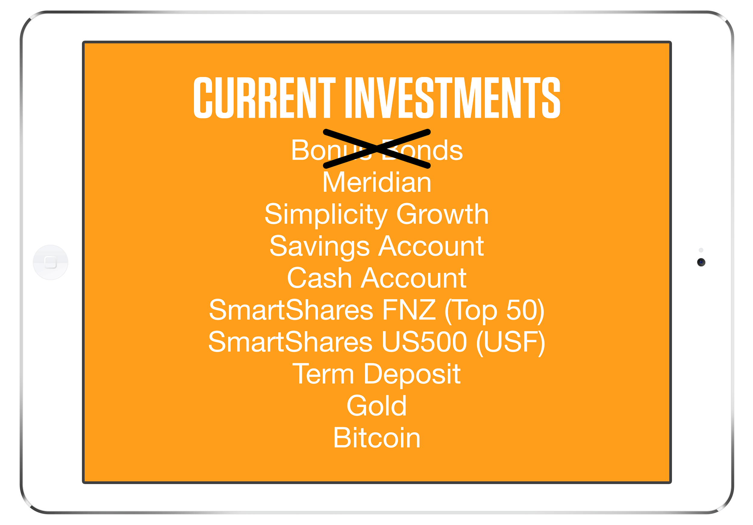 Here is a list of currents investments.