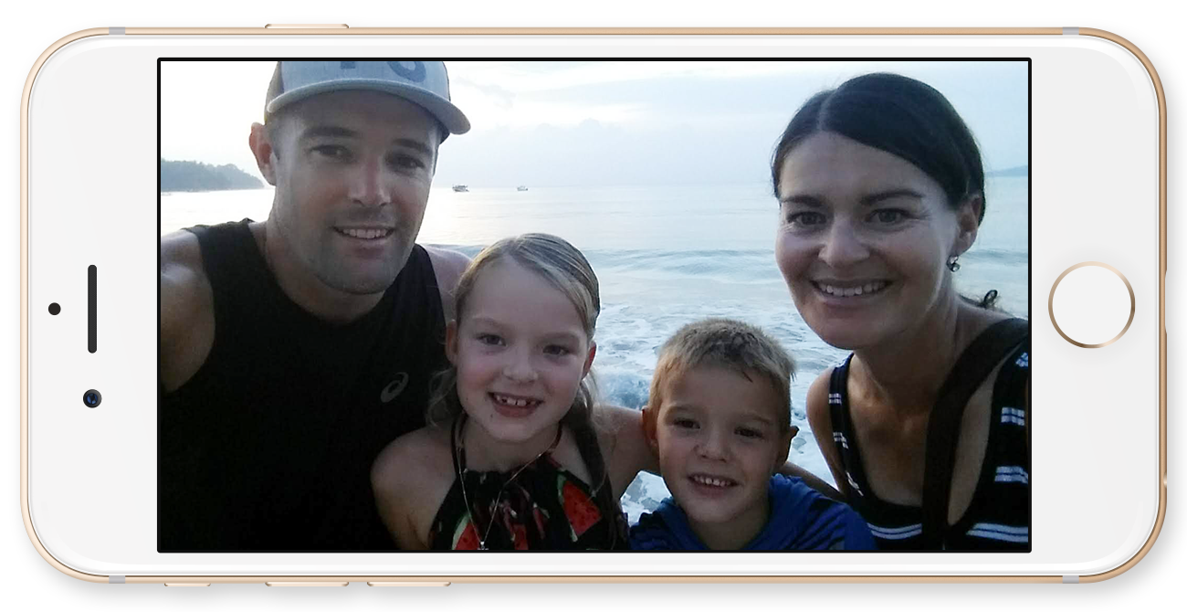 Me (Pete), Milla, Cade and Jen on our last night in Thailand before heading back to Vietnam.