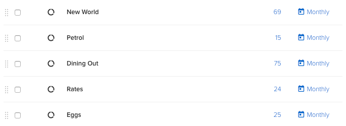 Here are some of the category names I chose to use.