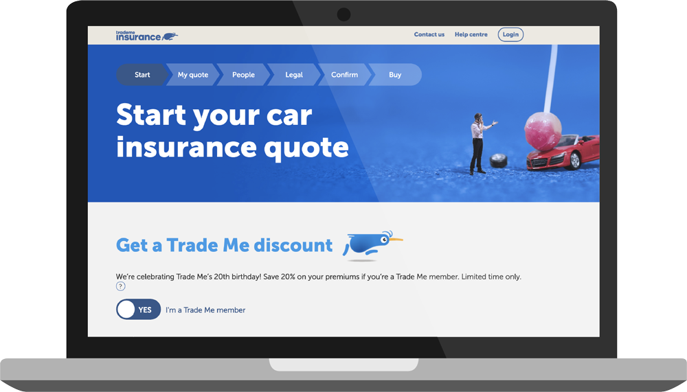 The quote process with Trade Me was easy and quick. I also got 20% Off for being a Trade Me member.