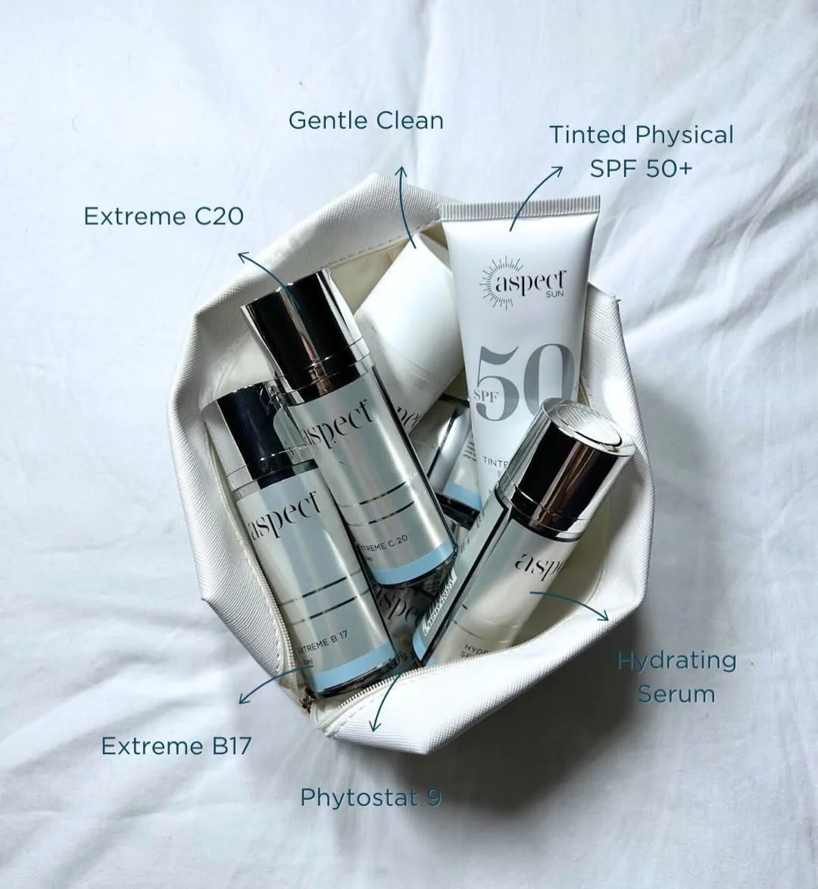 The ultimate Aspect Skincare daily lineup. 
We just love Aspect Skincare so much; it&rsquo;s Australian made, it&rsquo;s effective, no BS and straightforward! Just how we roll at Abbey Edwards 💁🏼&zwj;♀️
We&rsquo;d love to see you soon for a skin co