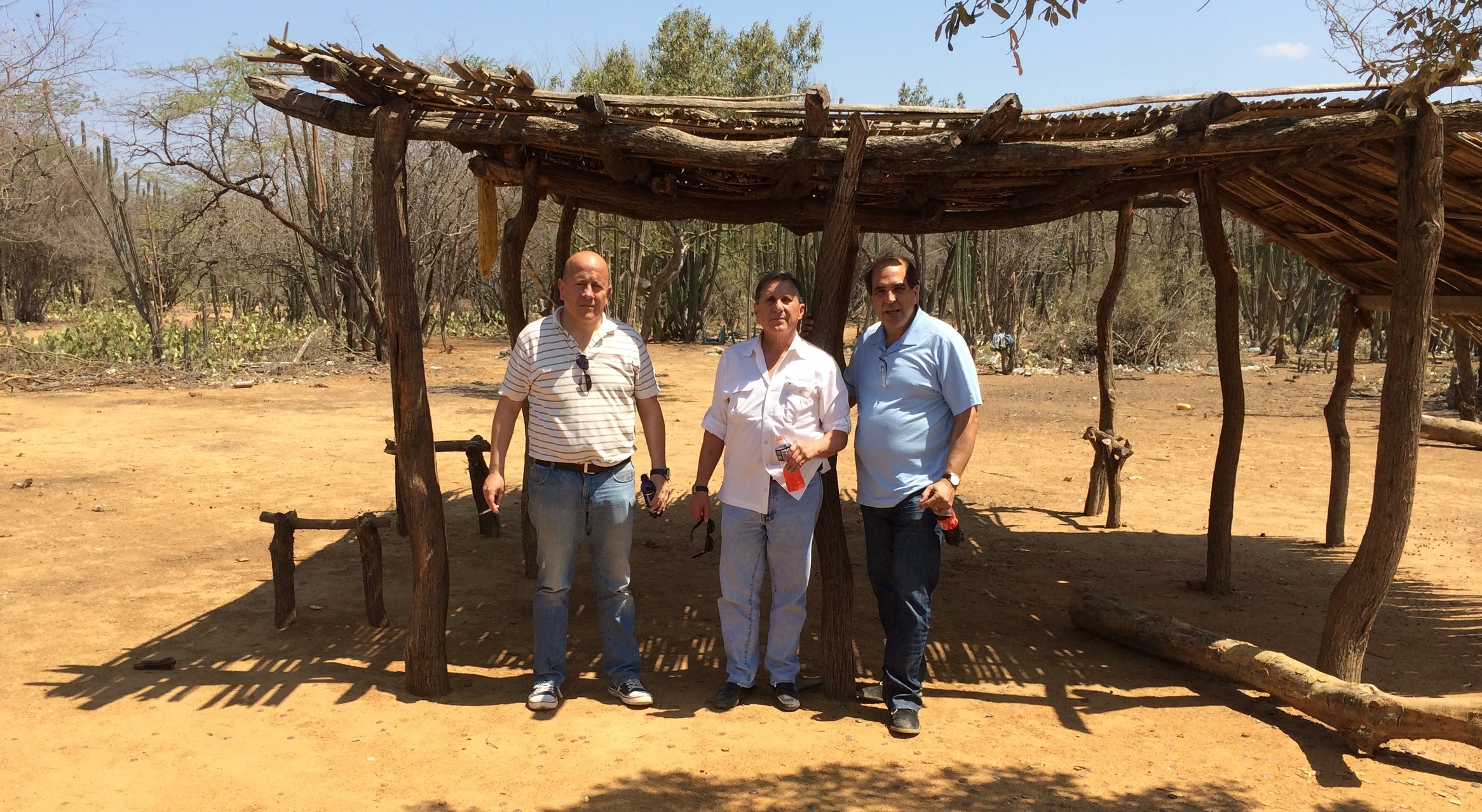 Colombian lawyer Dr. Gustavo Montañez, retired DEA Agent James Shedd and Mr. Abreu in La Guajira Province, Colombia - about to begin a meeting with a potential client facing extradition to the United States.