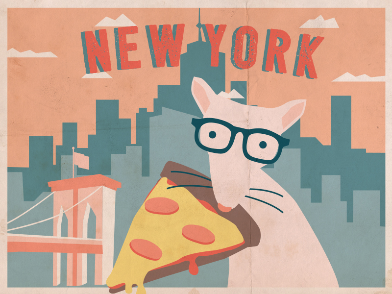 This is a caption: it's pizza rat!