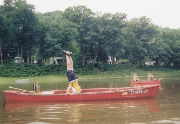 Mr Elias Demonstrating the proper Way to Perfom a Canoe Headstand. 