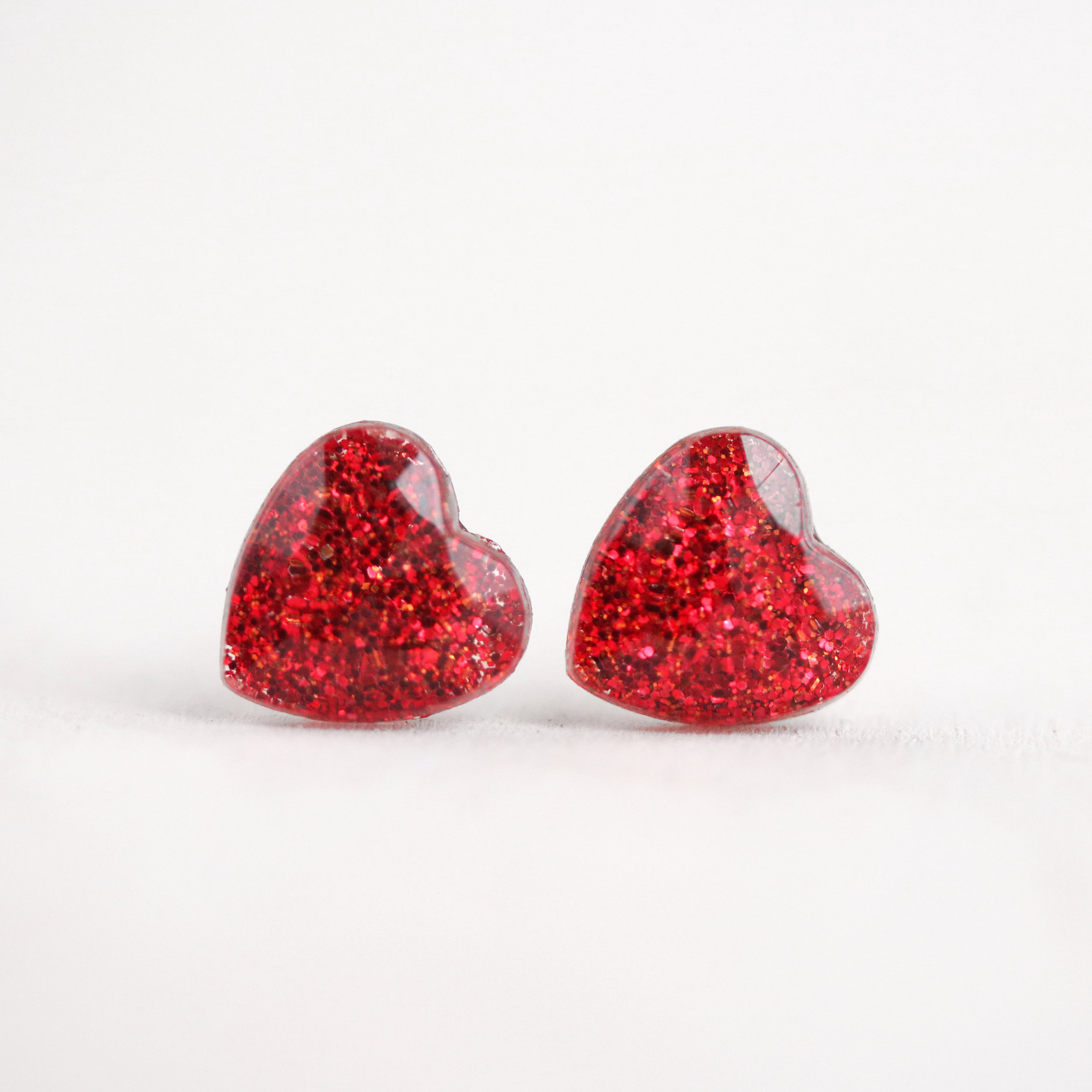 Glittery Heart Earrings