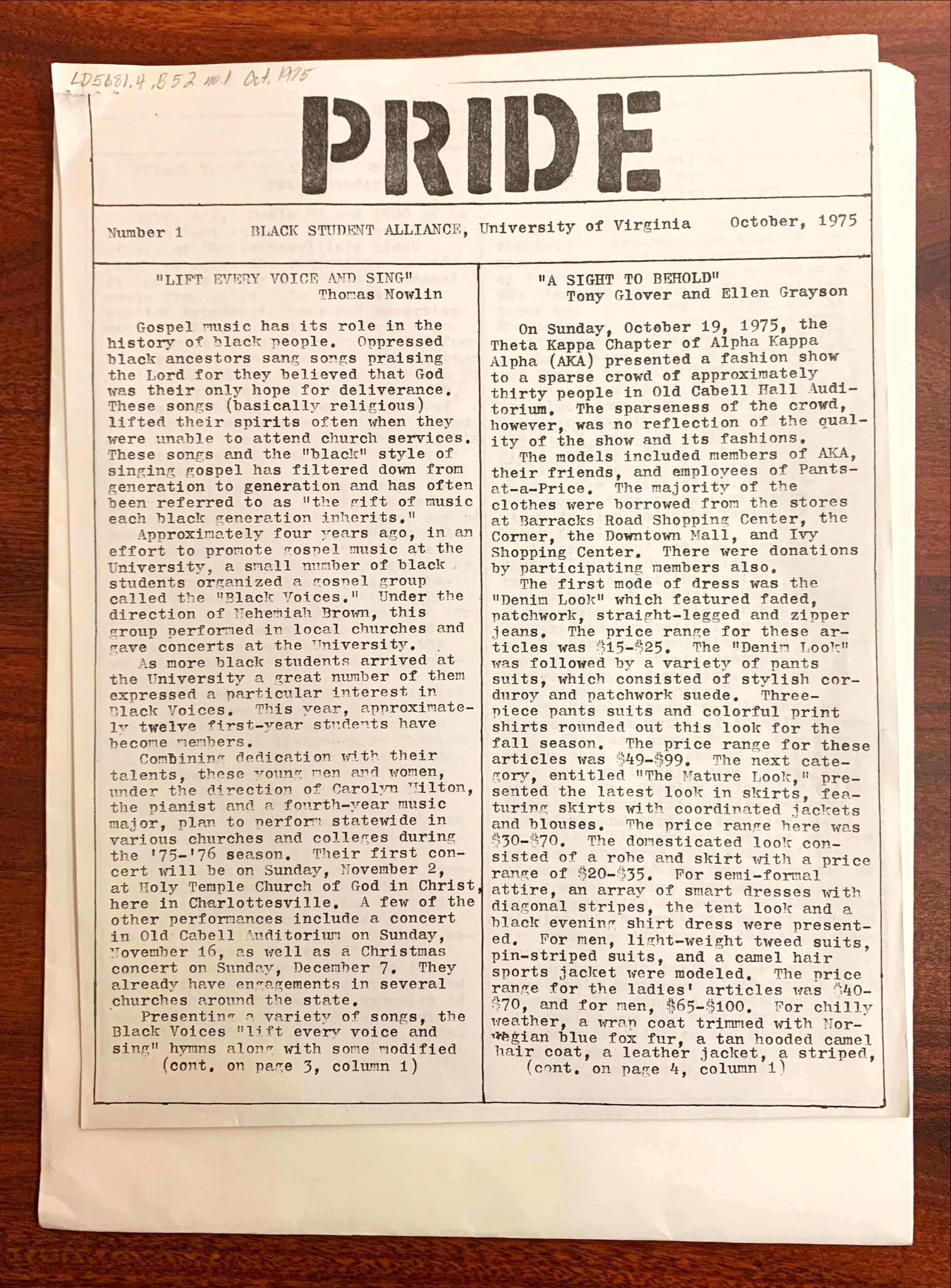 Pride, 1975