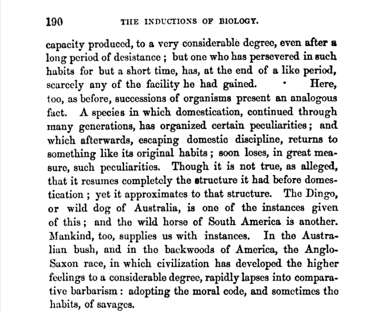 1873: Scholarly writings on biology and social Darwinism