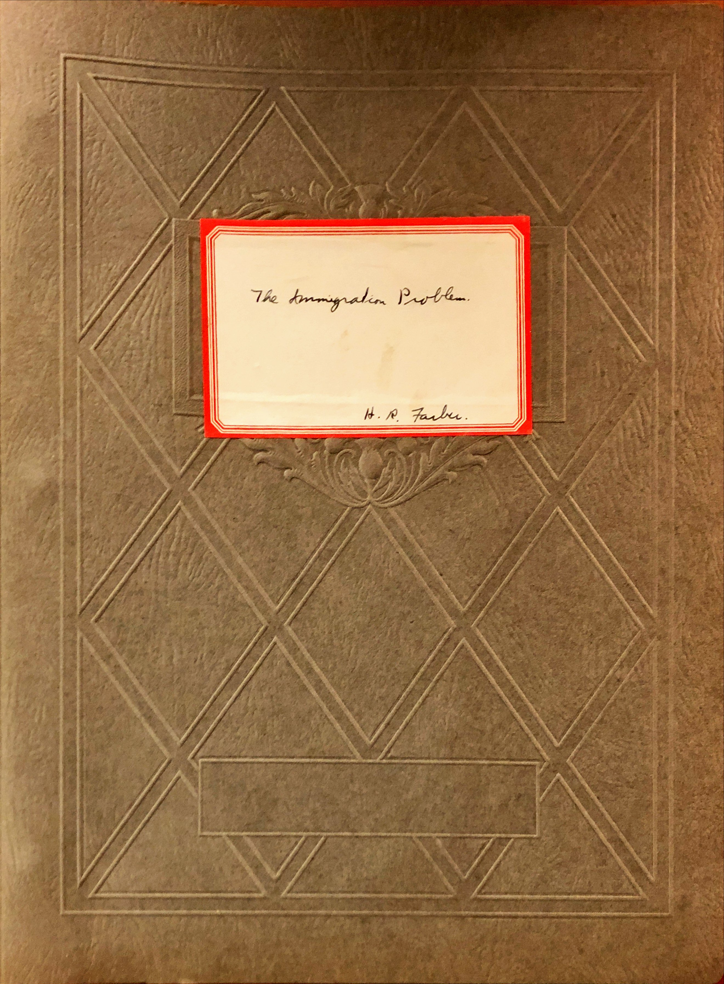 c. 1920: “The Immigration Problem” (student biology paper)