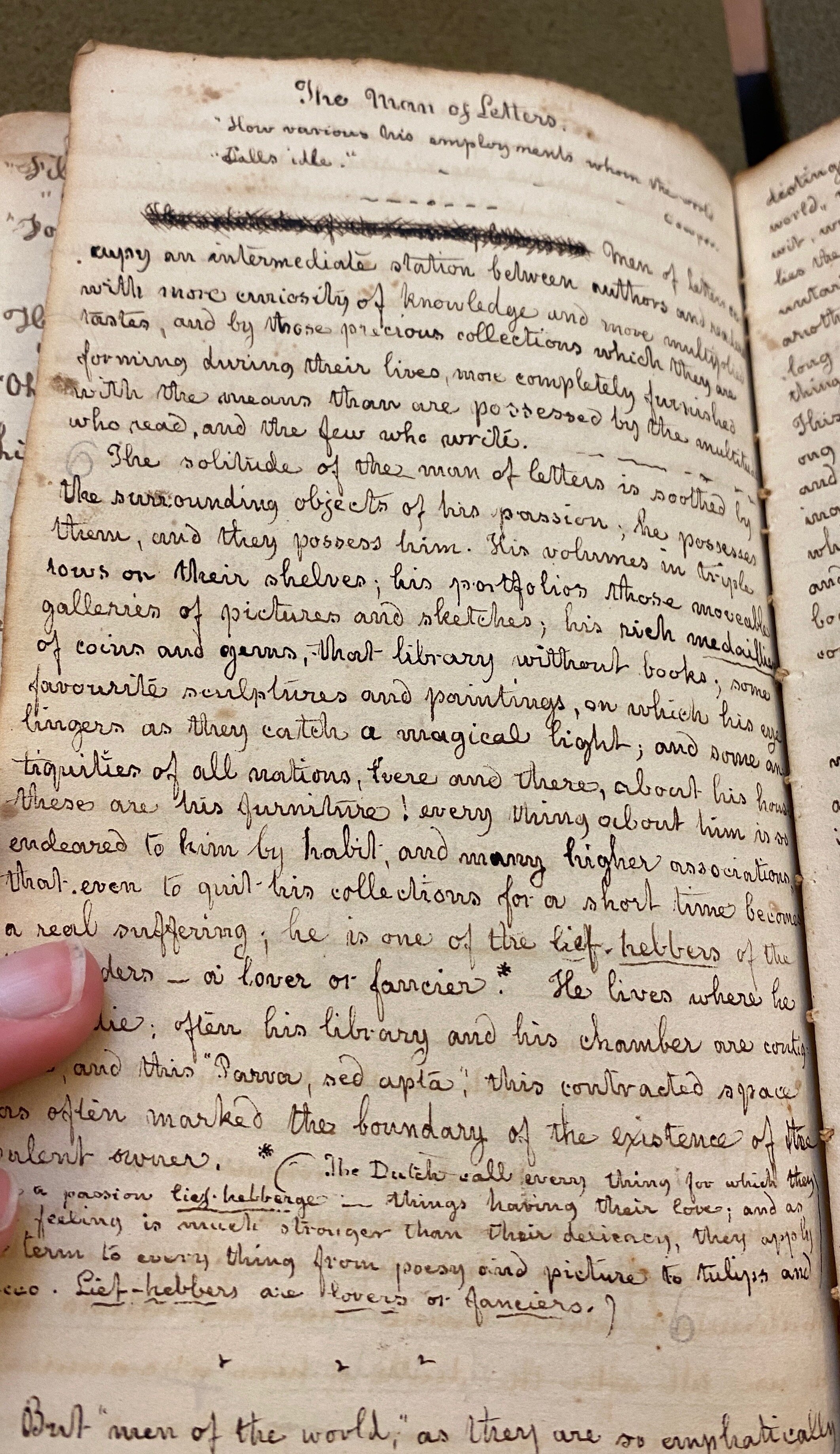 1850: Photo of unnamed UVA student’s notebook