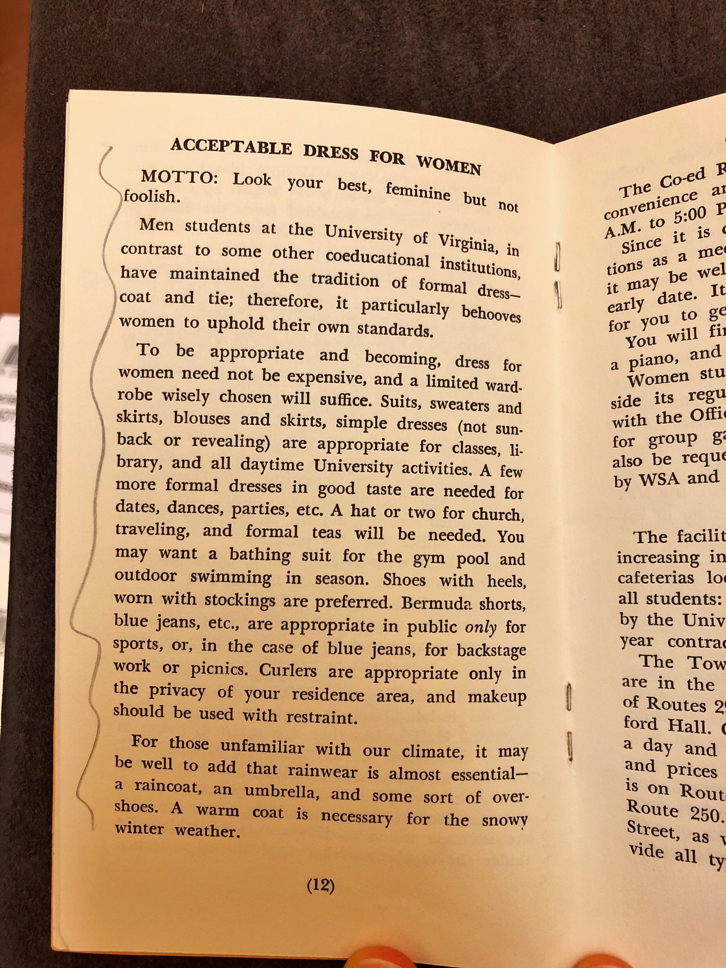 1967: The Women Student’s Association’s 1967 Handbook for Women Students at the University of Virginia