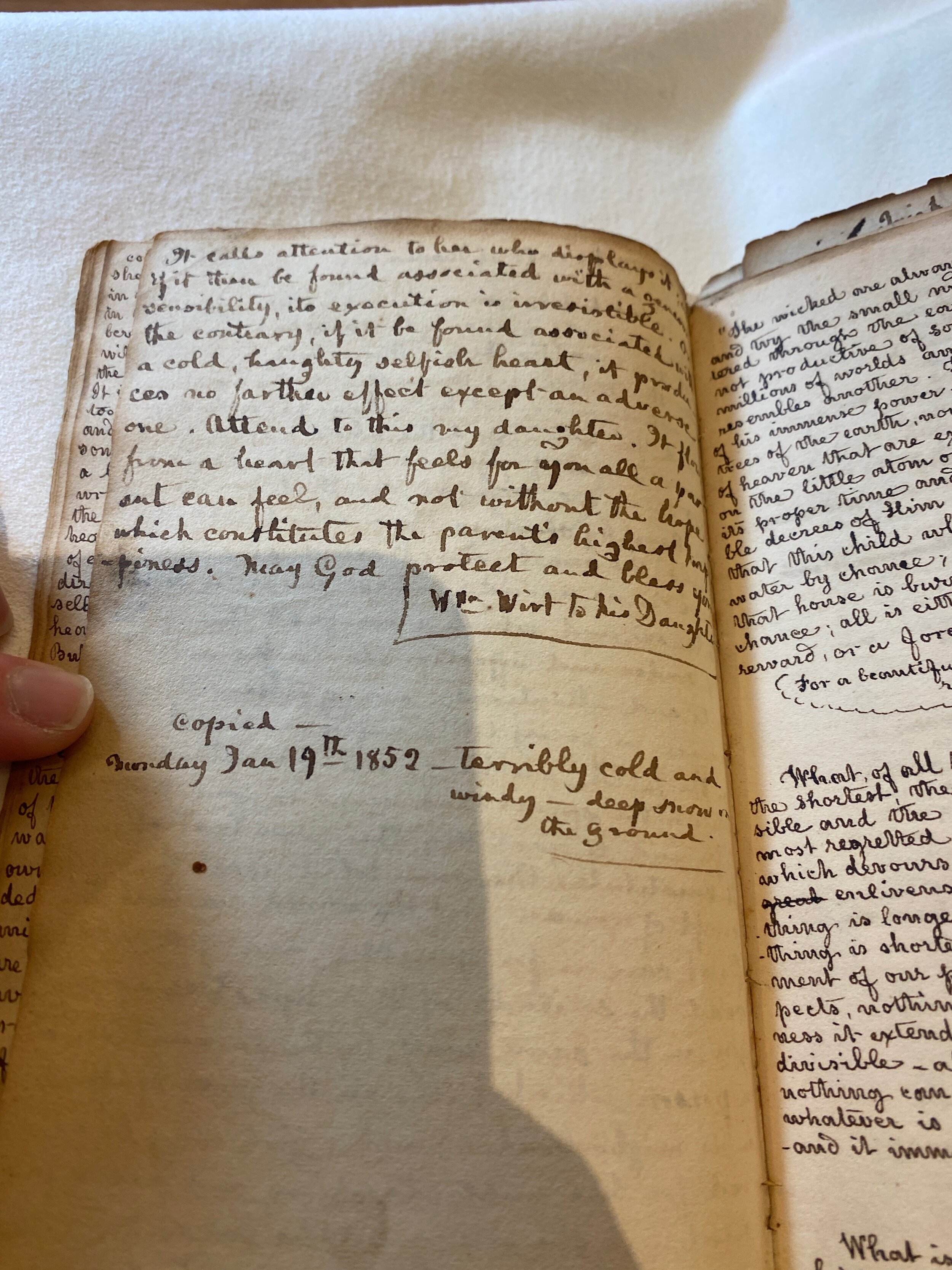 1852: Photo of unnamed UVA student’s notebook