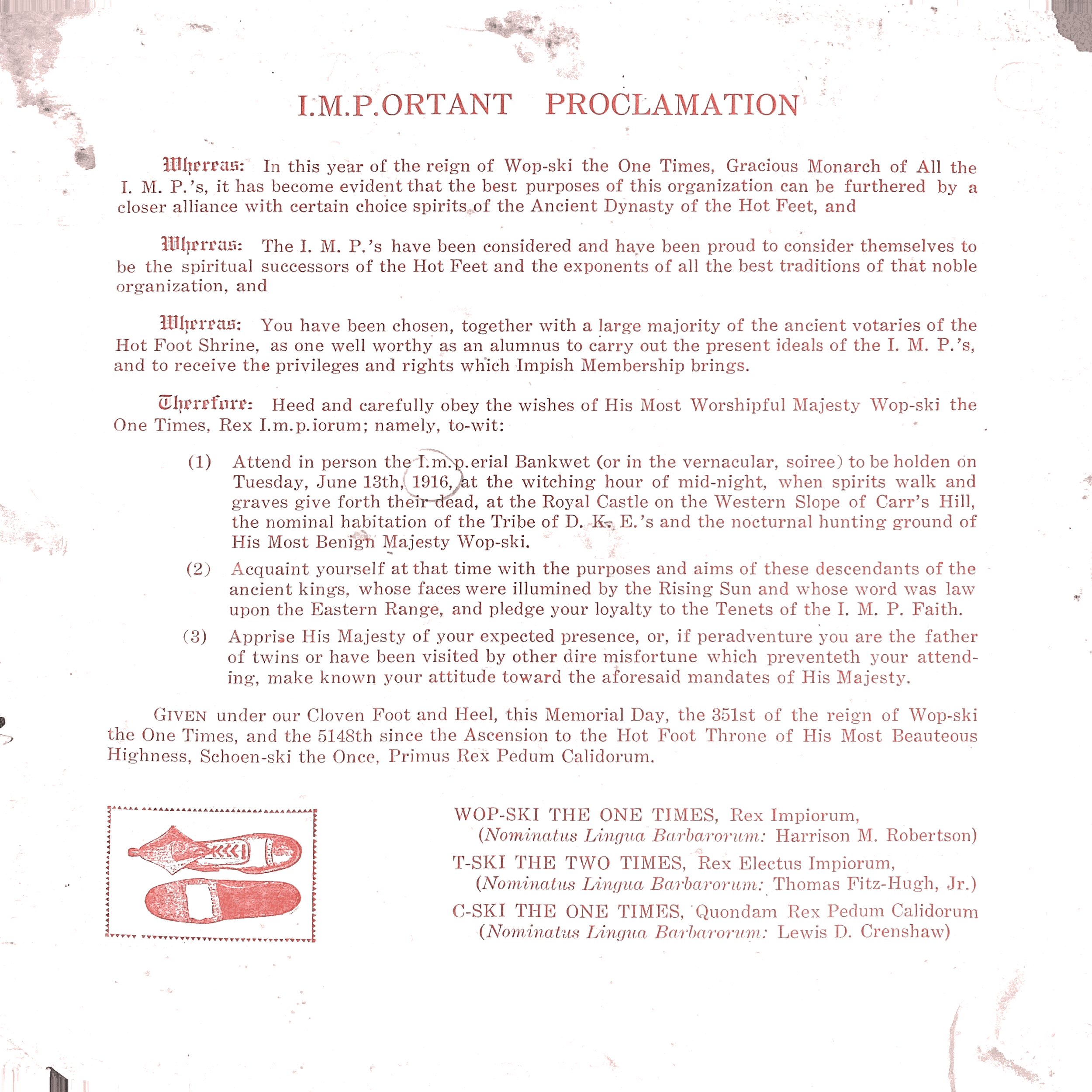 1916: Addition to the Papers of the Hot Foot Society from UVA Special Collections; Scanned March 24, 2021.