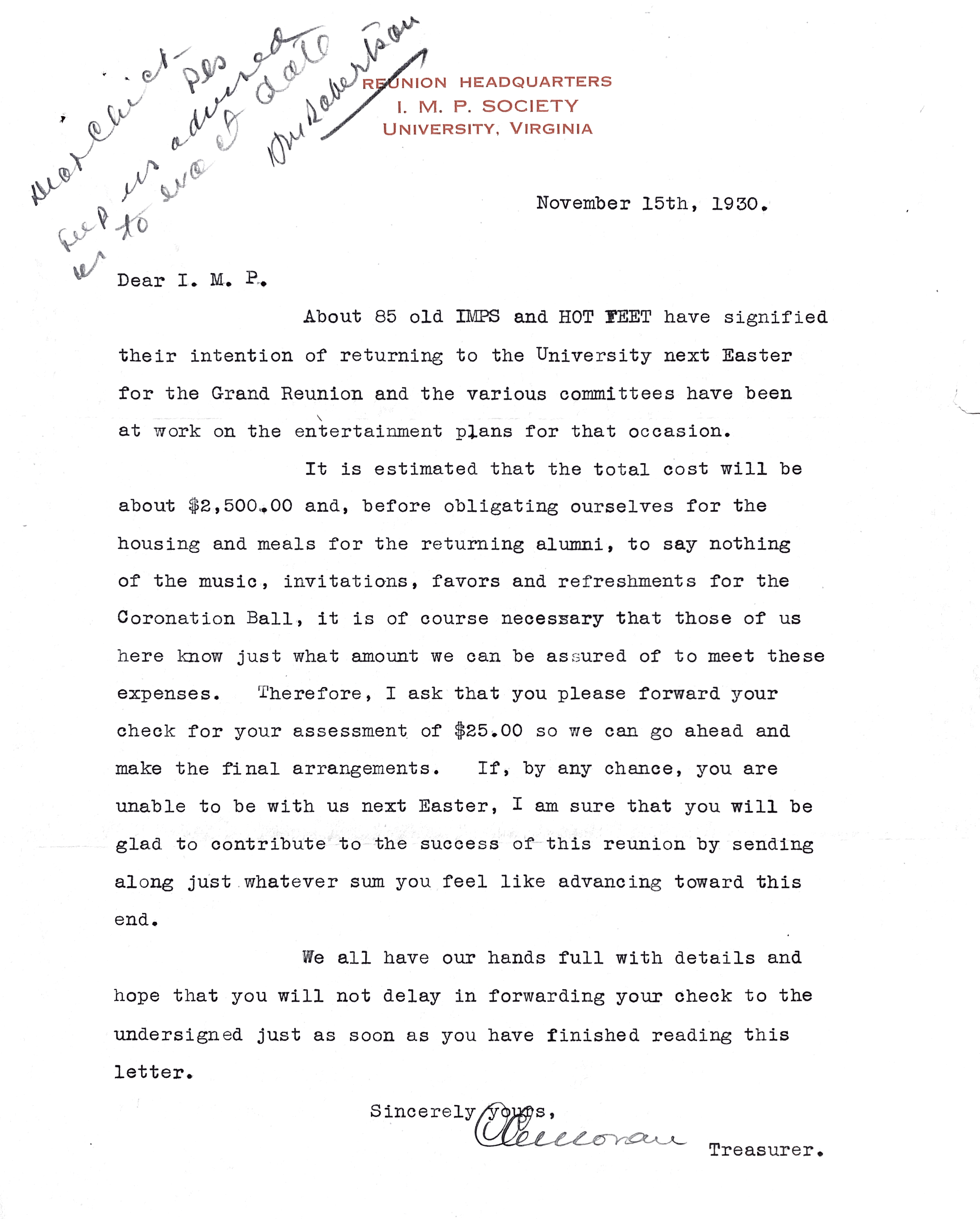 1930: Papers of the Hot Foot Society from UVA Special Collections; Scanned March 24, 2021.