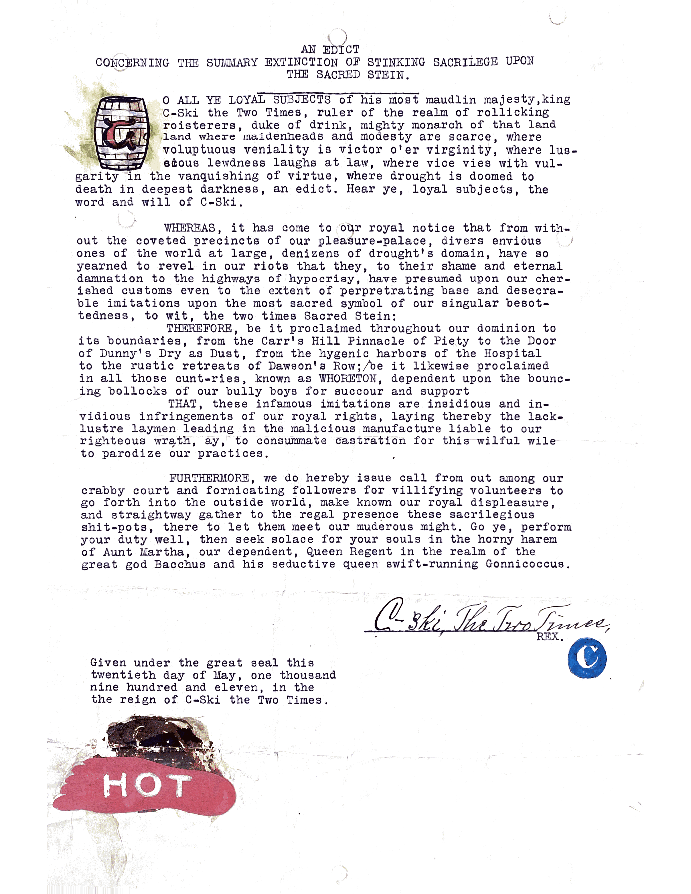 1911: Papers of the Hot Foot Society from UVA Special Collections; Scanned March 24, 2021.