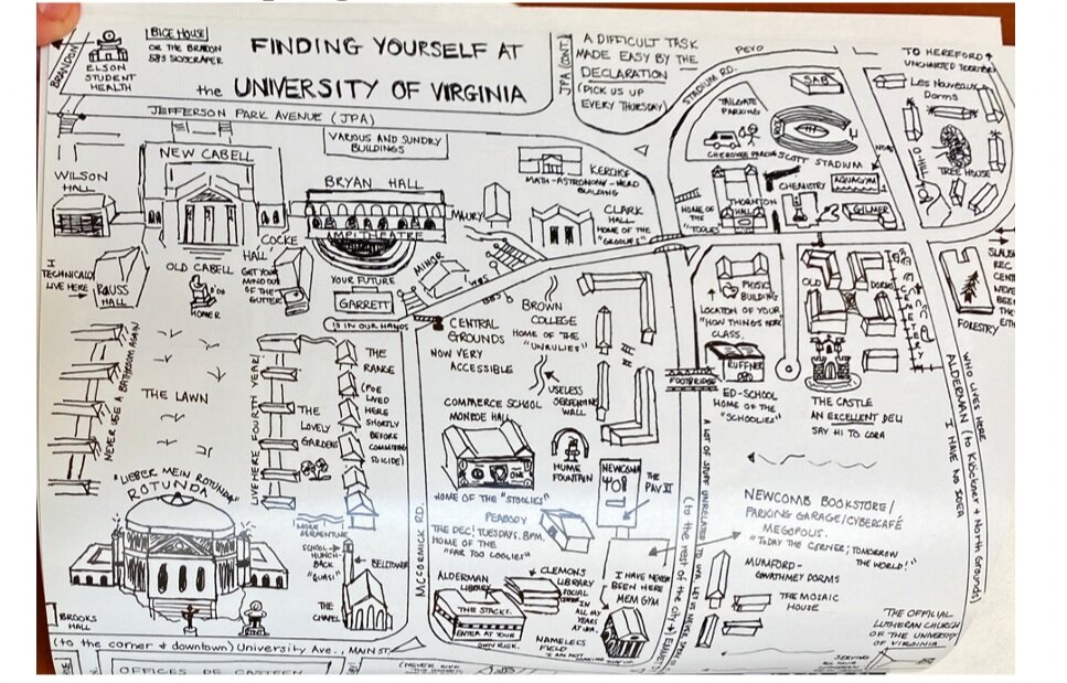 c. 1985: Annotated Map of UVA
