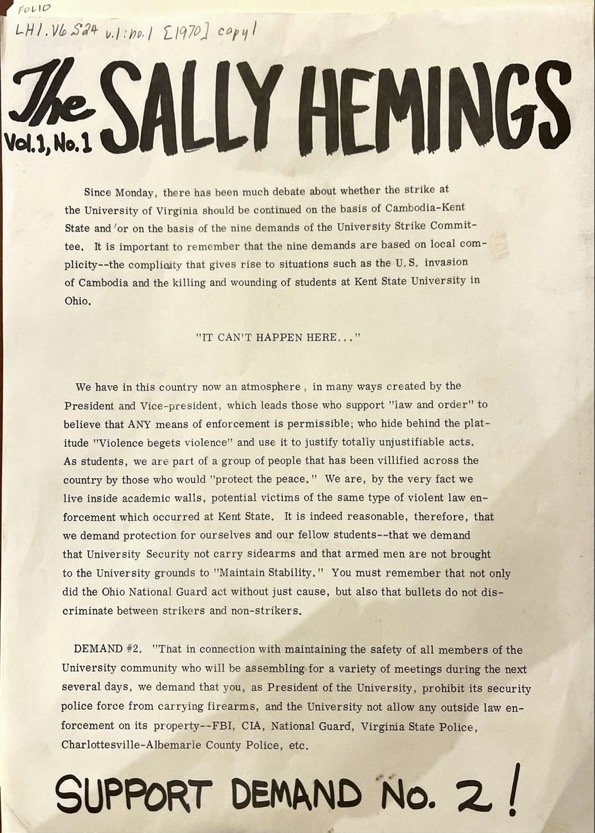 1970: “The Sally Hemings” Vol. 1 No.1