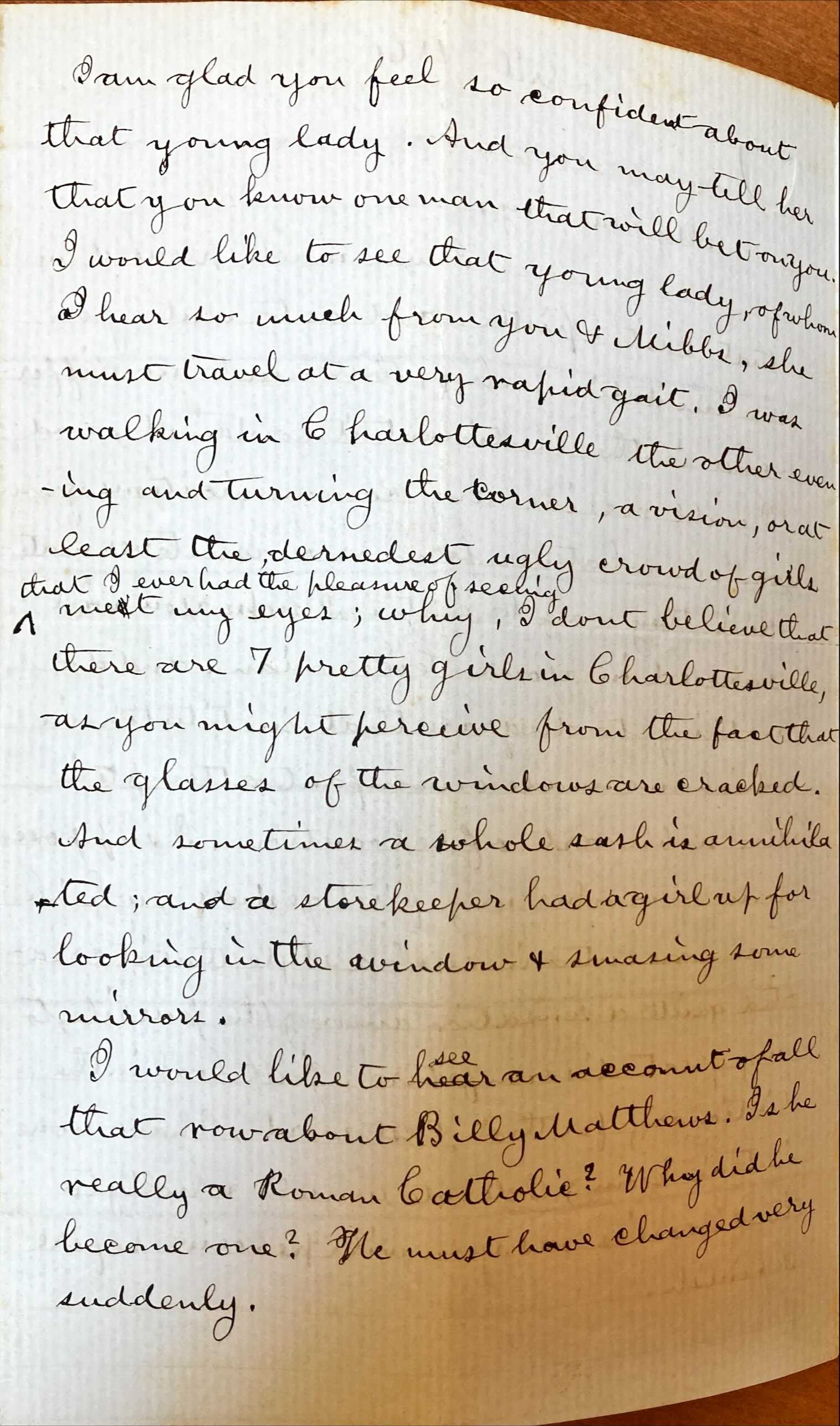 1860: Letter to Thomas Hill Norwood