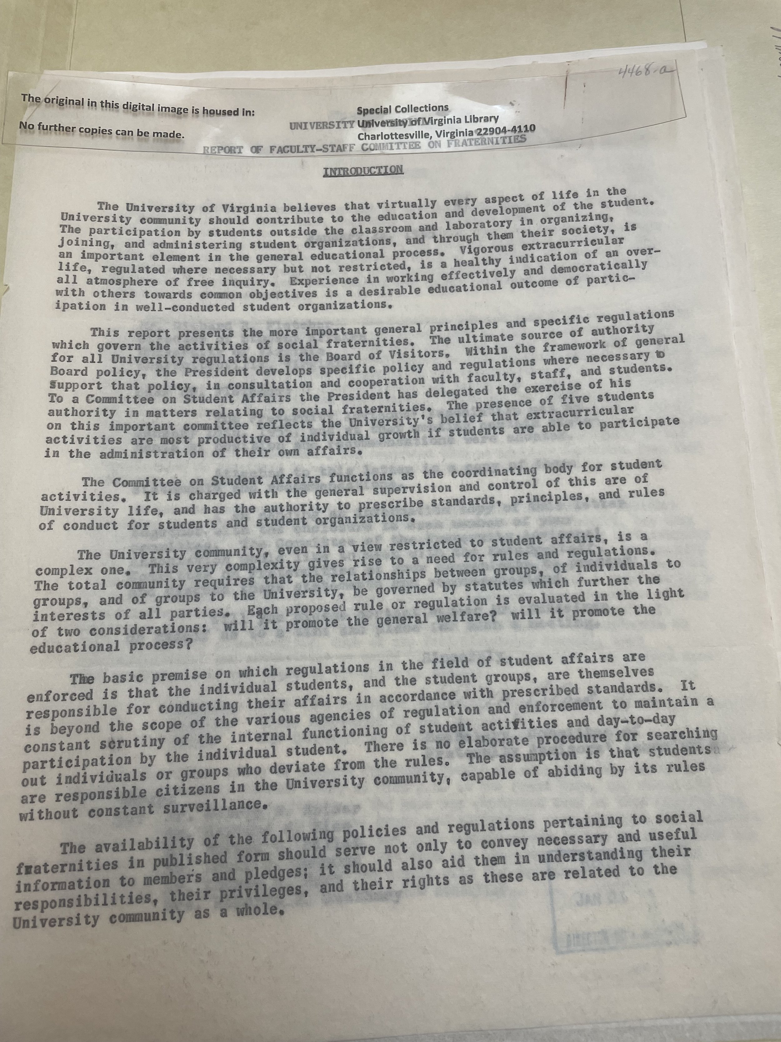 1954-1955: Minutes, Committee on Fraternities Meetings