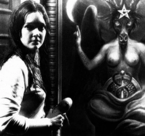 Pamela Franklin in Necromancy with Orson Welles