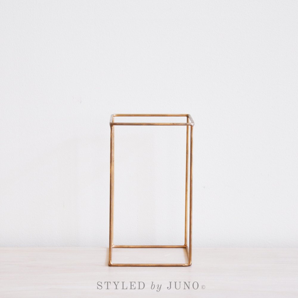 Tall Gold Wire Riser — STYLED BY JUNO