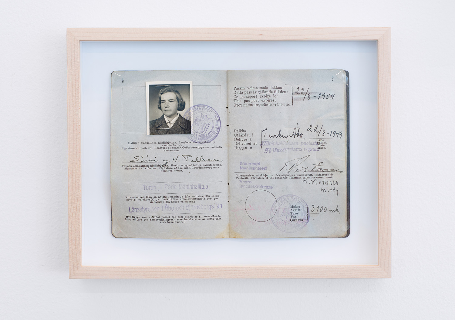 19 digital photographs, found passport (16’ x 18”) 2016