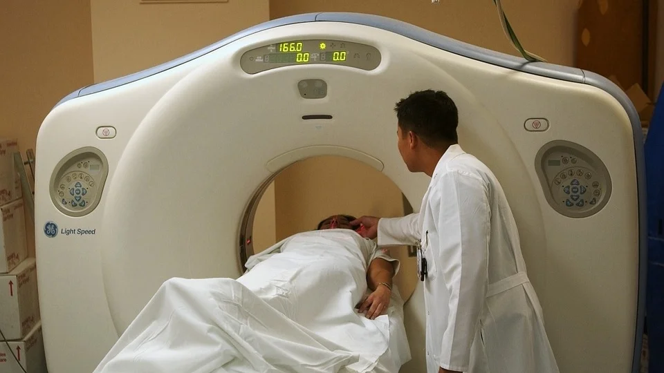 This image shows a CT Scan, which is a series of x-rays combined to create a single 3-D image of the body