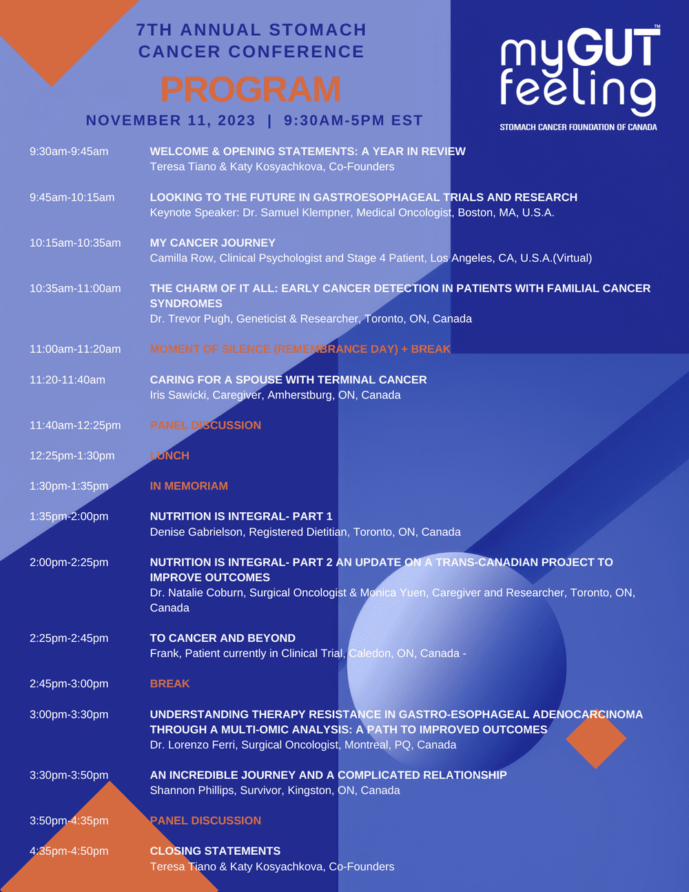 2023 Stomach Cancer Conference Program — My Gut Feeling Stomach