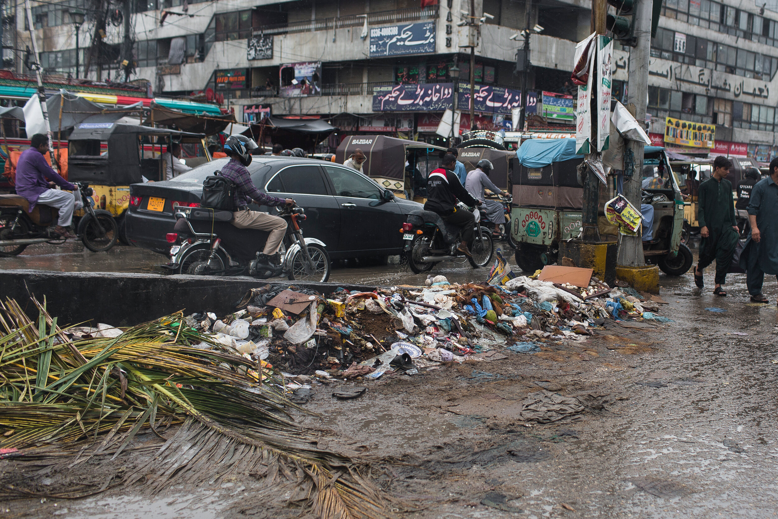  Trash and sewage plagues the city streets.  