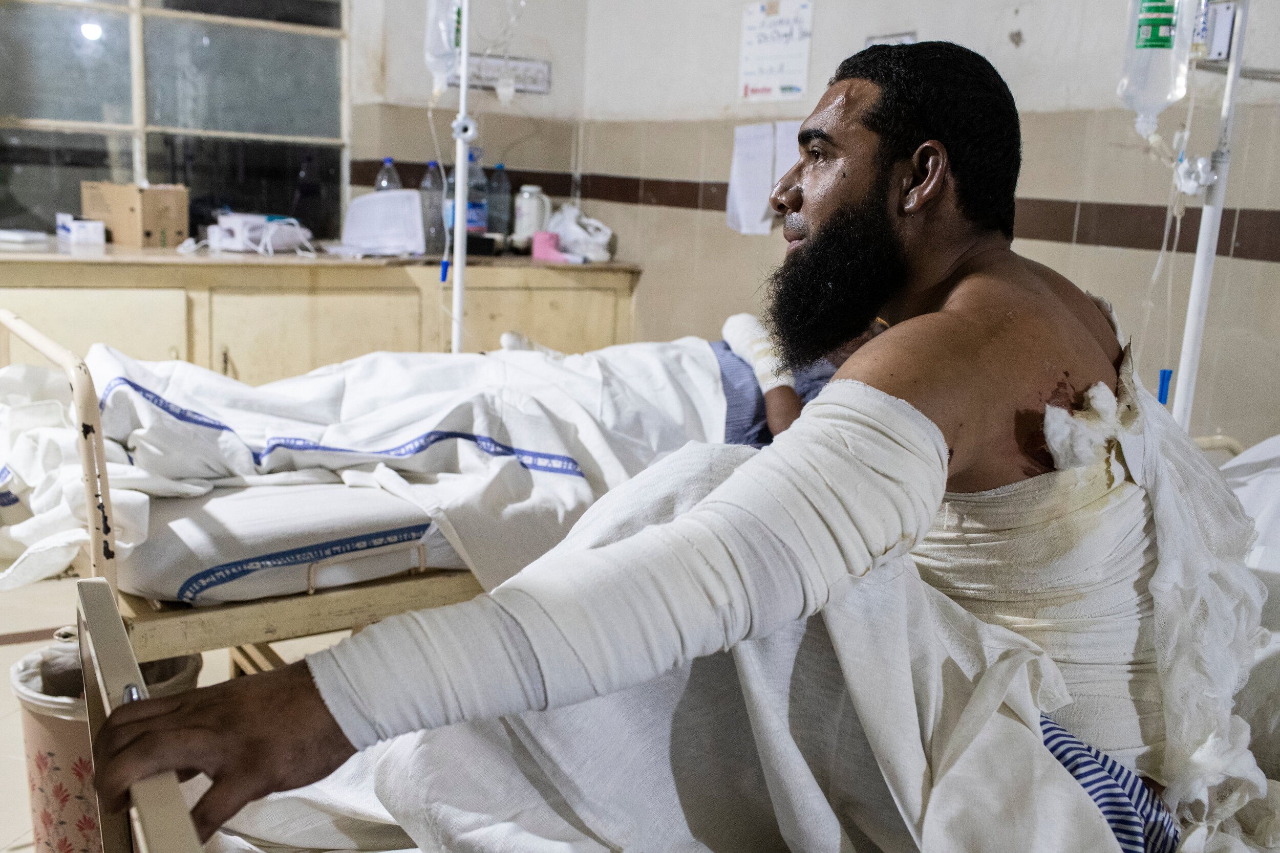  Survivor Abdul Mohmin David Ahmed at Bahawal Victoria Hospital in Bahawalpur, Pakistan on Nov 1, 2019, a day after one of the deadliest train accidents in Pakistan’s history. 