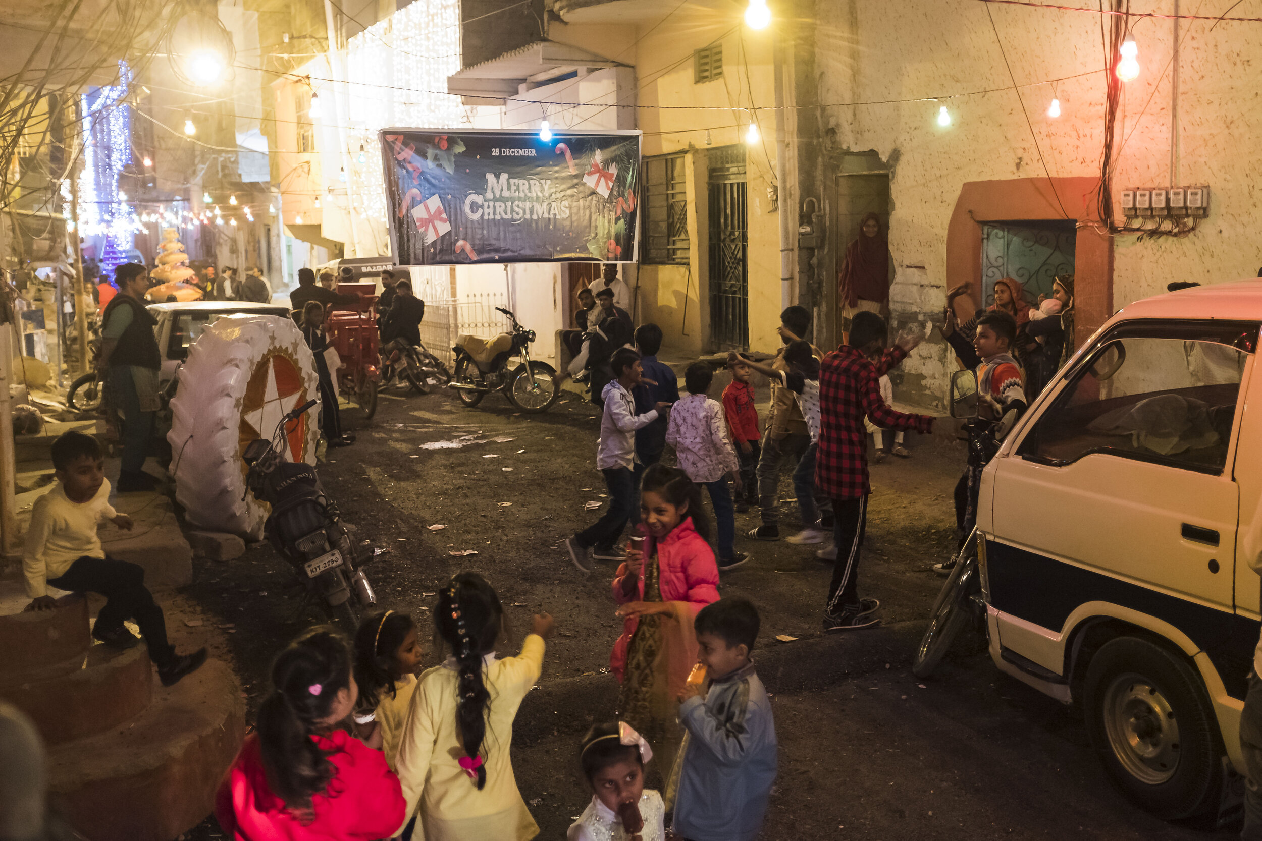  Christmas celebrations in the Christian community of Azam Basti in Karachi, Pakistan.  