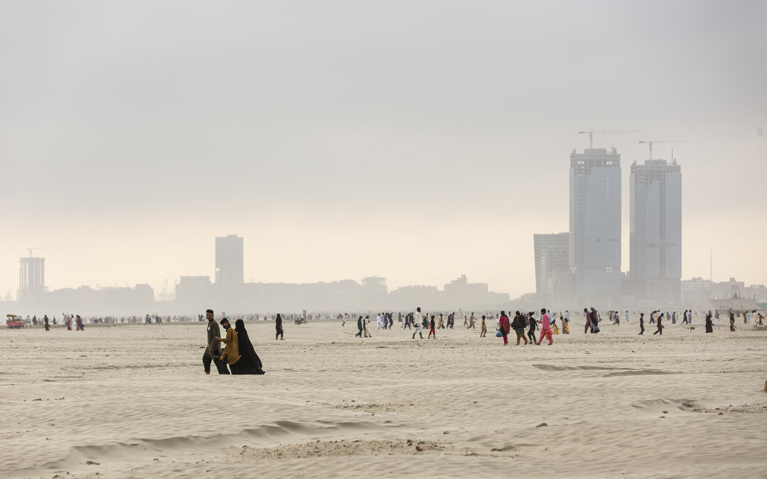  Locals gather to celebrate Eid on Clifton Beach, more commonly known as Seaview, in Karachi, Pakistan on June 5th, 2019. 
