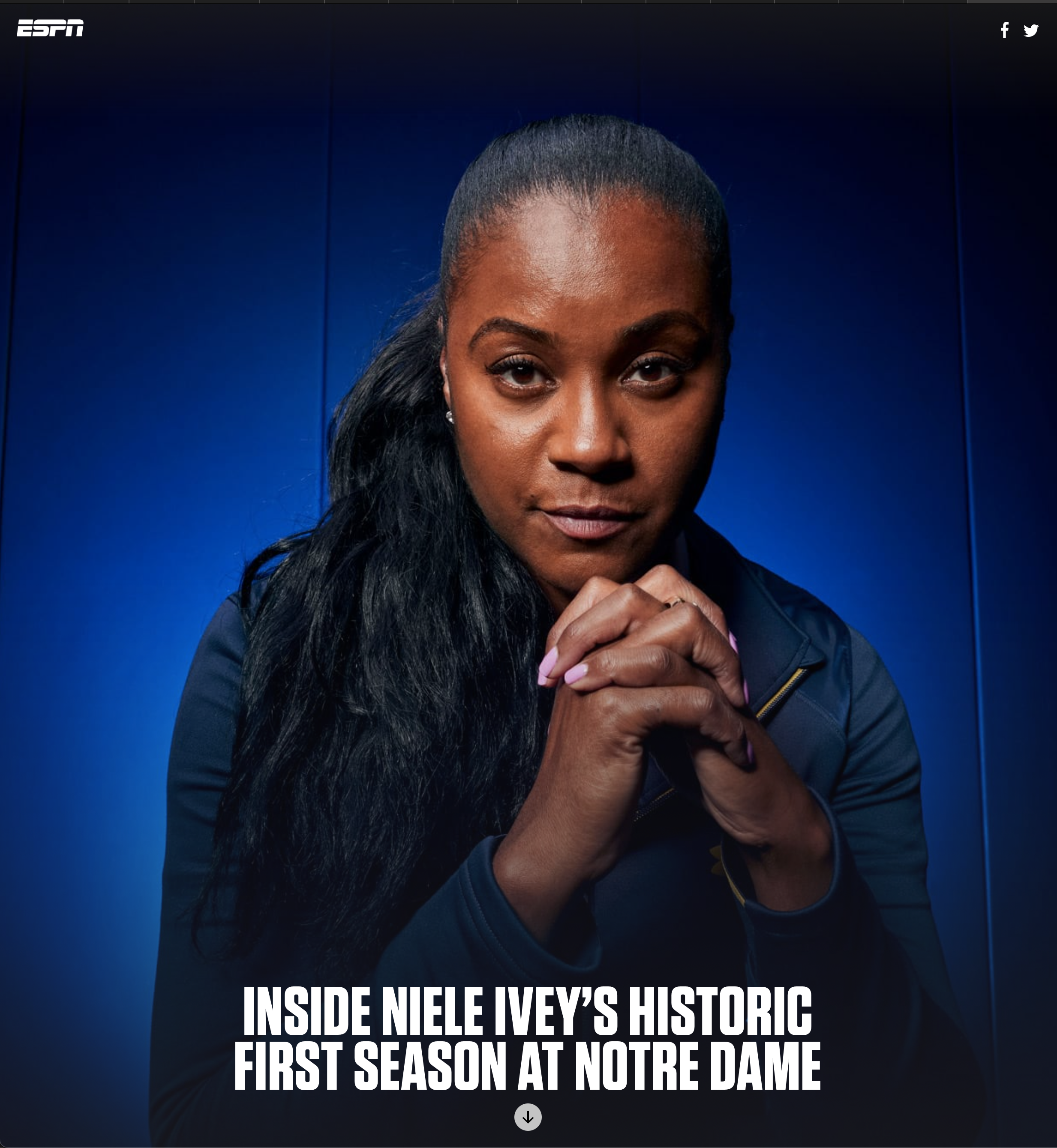   https://www.espn.com/espn/feature/story/_/id/32382121/notre-dame-women-basketball-niele-ivey-historic-first-season-moment-dreamt-of  