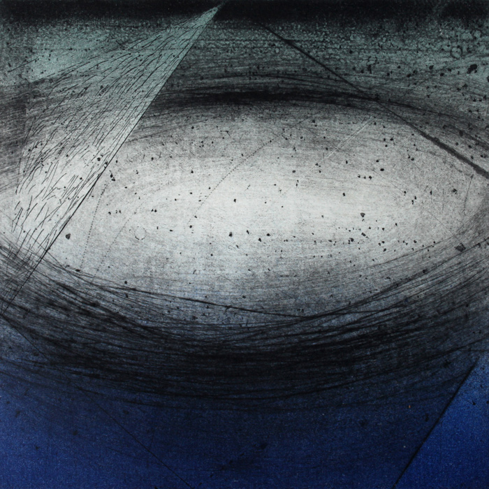 Passing, 2014, variable edition etching with monoprint and chine colle, 6 x 6 in. (image)